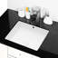 Lavabo de salle de bain moderne en céramique - encastré rectangulaire avec peu d'espace pour la décoration