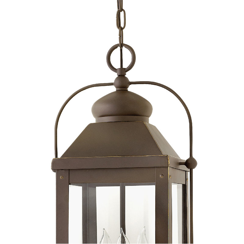 Anchorage 3 -Bulb 23.8" H Outdoor Hanging Lantern, Light Oiled Bronze, Incandescent