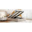 Lit tapissier beige avec rangement hydraulique efficace