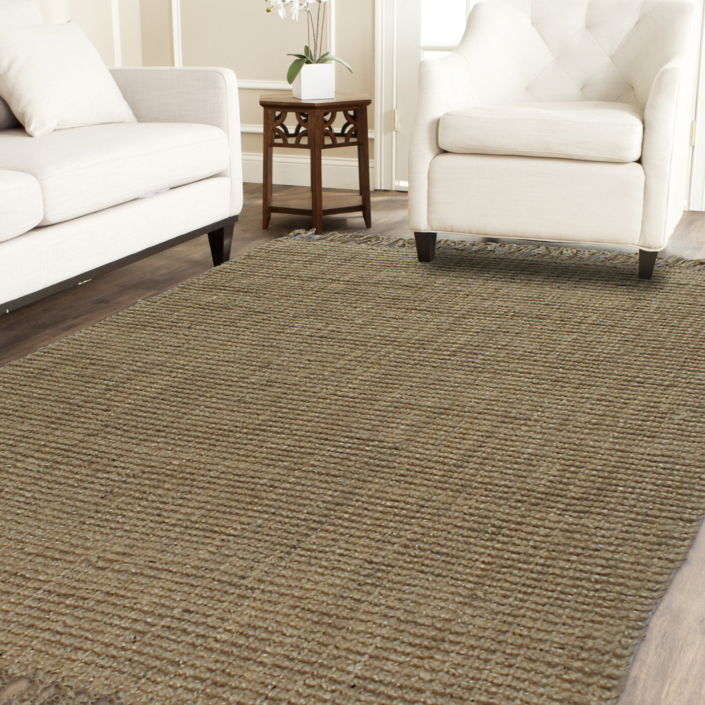 A1 Home Collections LLC Hand Knotted Jute/Sisal Solid Color Rug