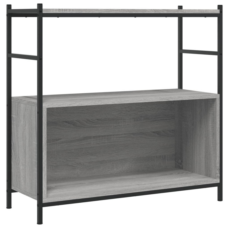 Deneus 78.5cm H x 80cm W Iron Standard Bookcase, Grey Sonoma