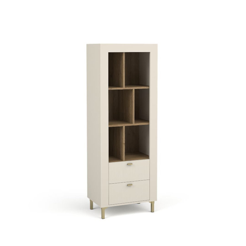 Ajeet 40cm H x 169cm W Library Bookcase Bookcase, Cashmere/Oak
