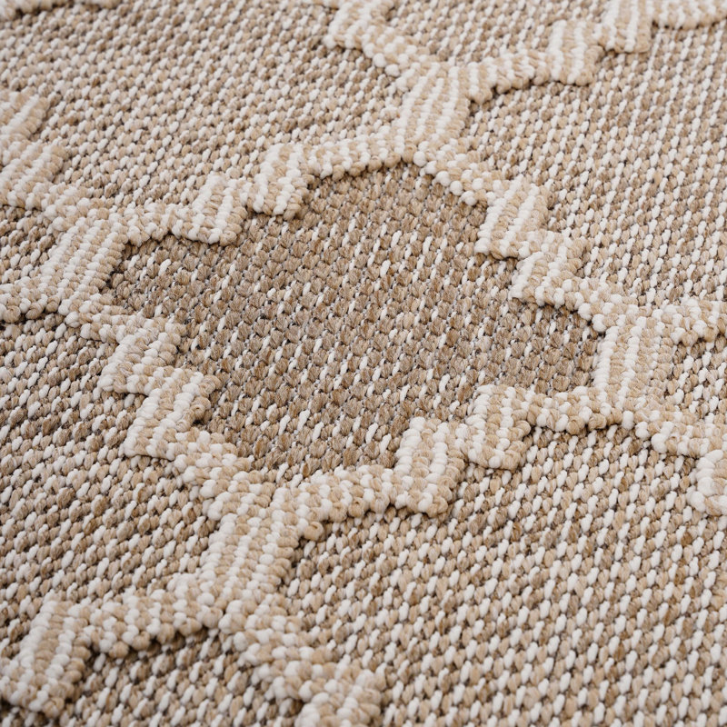 Tapis tissé et treillis crème 2x8