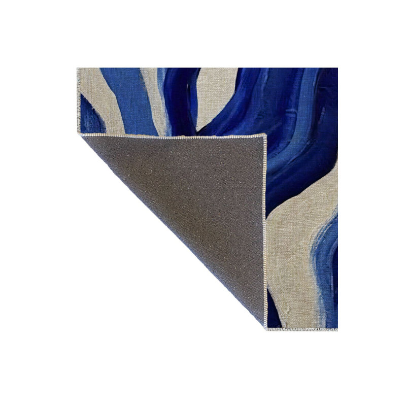 Tapis bleu lavable et bleu, Sous-tapis rectangulaire de 3 pi 3 po x 4 pi 11 po