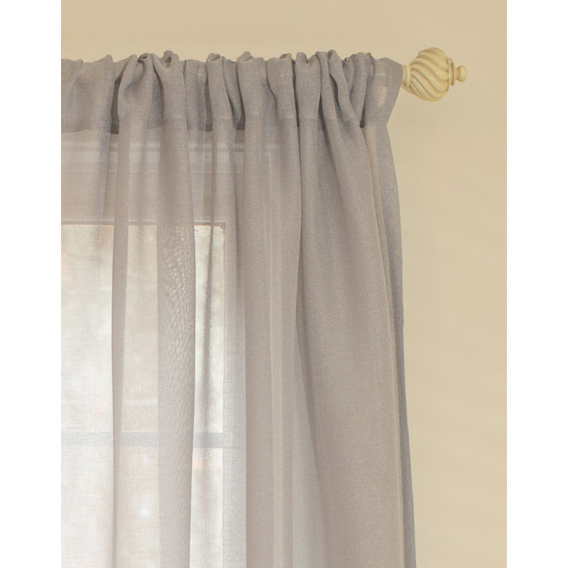 Morning Mist Sheer Curtain Single Panel, 52" W x 96" L