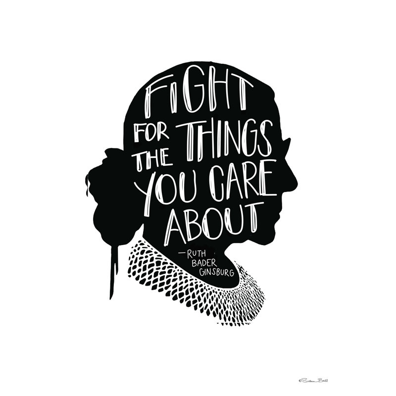 Fight RBG - Wrapped Canvas Textual Art, 40" H x 30" W  