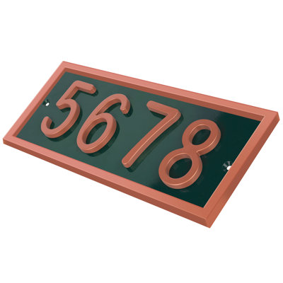 Plaque d'adresse horizontale encadrée en aluminium Royal Shade