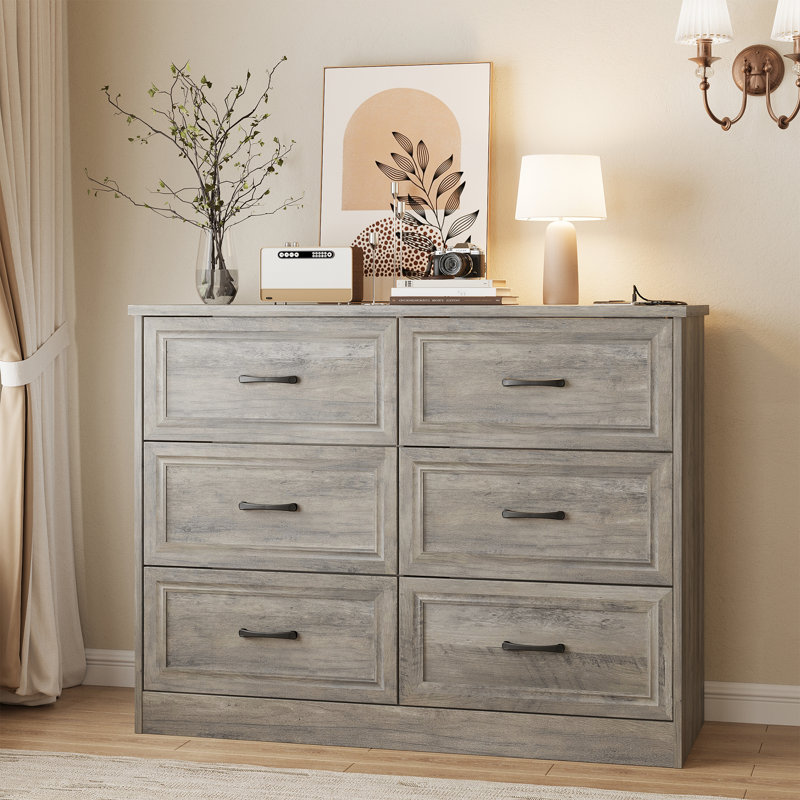 41.7 " W 6 - Drawer Dresser, Grey