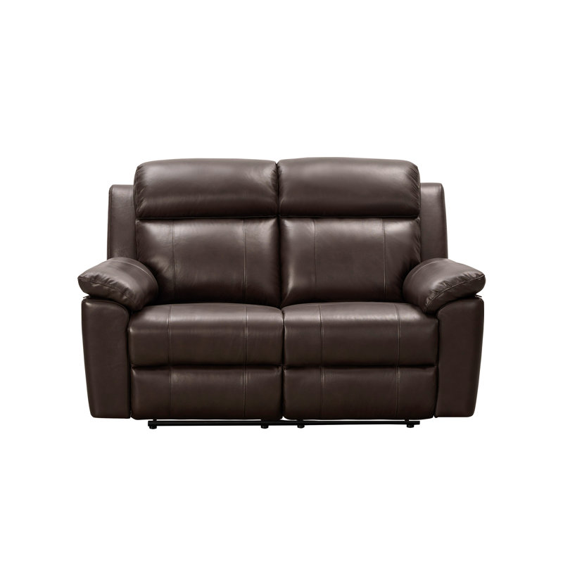Causeuse inclinable en cuir Breasya, Cuir véritable brun