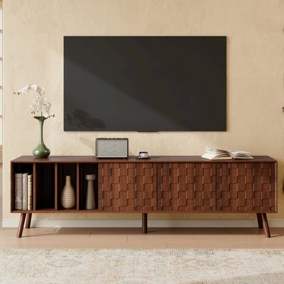 68" Mid-Century Modern TV Console Table, 5 Wood Legs for Living Room - Standard