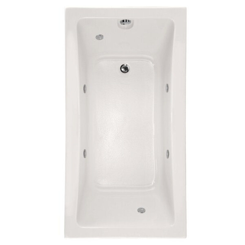 Rosemarie 60'' x 32'' Whirlpool Acrylic Bathtub, White, Polished Chrome