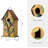 Strader Distressed Solid Wood Cottage Decorative Outdoor Garden Birdhouse with 3D Tree-1021354279