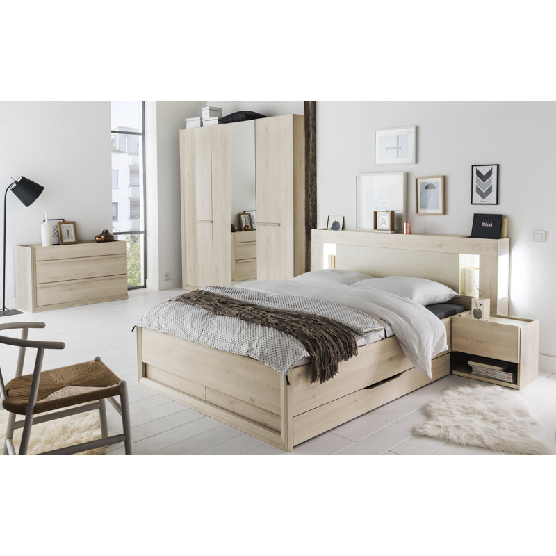 Underbed Drawer Siena, Weißgewaschene Kiefer, 17 cm H x 154 cm B x 73 cm T