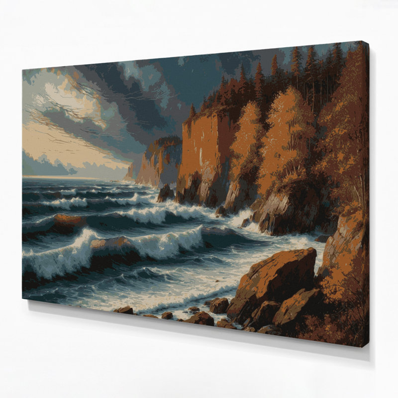Art mural sur toile Coastal Autumn Coast, H 12 po x l 18 po