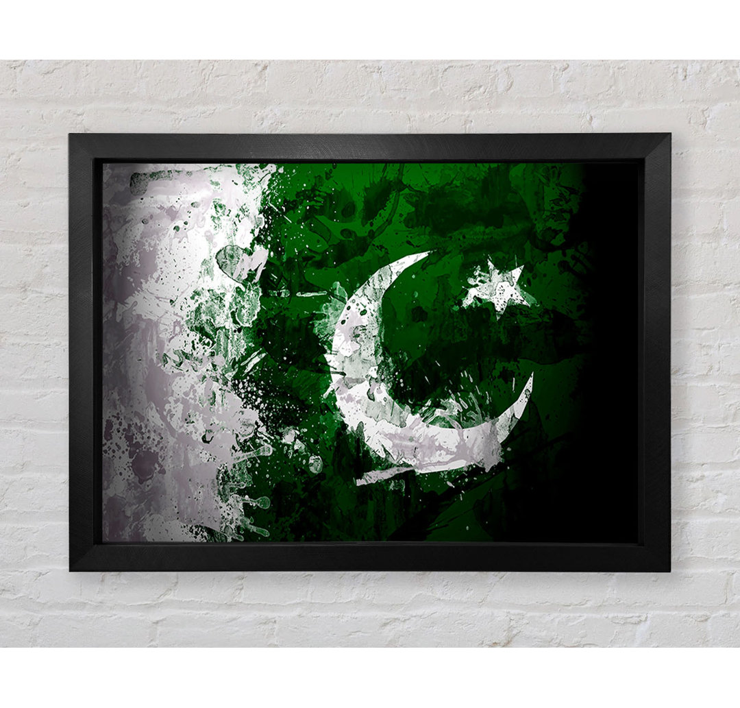 Pakistan Flagge Grunge - Einzelner Bilderrahmen Kunstdrucke