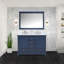 Meuble-lavabo double l 48 po x P 22 po, comptoir en marbre de Carrare et miroir de 46 po-934132868