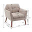 Fauteuil capitonné à boutons avec structure en bois massif 30 po Ayna-68059255