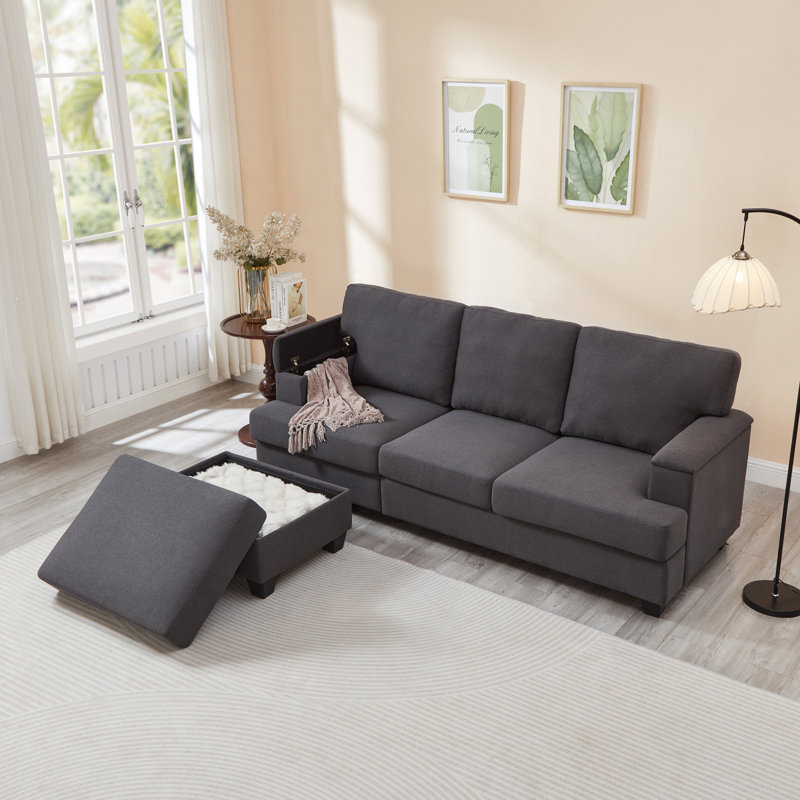 104.4" Cloud Sectional Couch With L-Shape Chaise,Modern Modular Sofa With Deep Seat, Upholstered Couches For Living Room Bedroom,No Assembly Required, (Plush Corduroy Fabric)