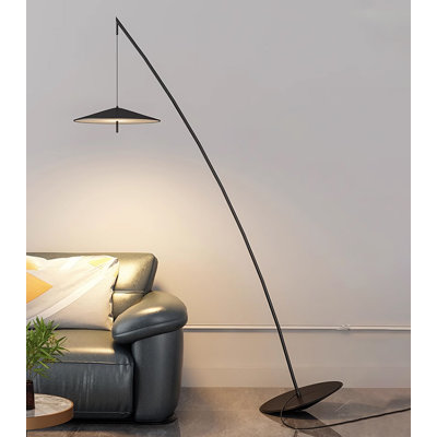 Luminaire de plancher diagonal avec abat-jour noir