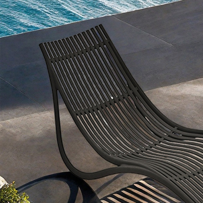 Outdoor leisure pool lounge chair, Black