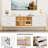 Modern White LED TV Stand – Faux Marble Top, 4 Drawers, Glass Doors, Media Console for Living Room, Fits up to 75 Inch TVs, Entertainment Center, Low Profile Storage – Color: White Body + Marble design