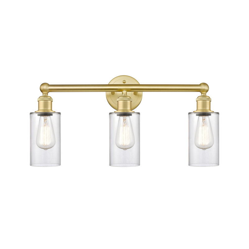 Caldello 3 - Light Dimmable Vanity Light, Clear, Satin Gold