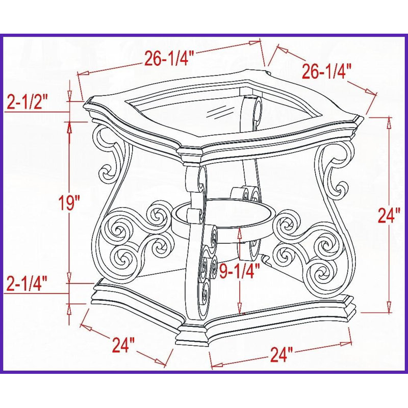 Table basse traditionnelle avec plateau en verre et pieds en métal Serpentine - Gain de place et amp; Assemblage facile pour le salon