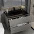 Ensemble de meuble-lavabo mural 30 po avec lavabo, robinet, armoire flottante grise, certifié EPA