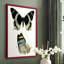«Antique Blue Butterflies I», reproduction encadrée - bois massif-1259982883-1259982876