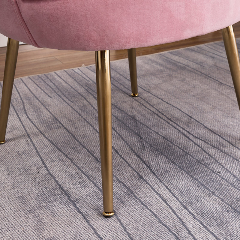 Floreal Velvet Barrel Chair, Pink Velvet