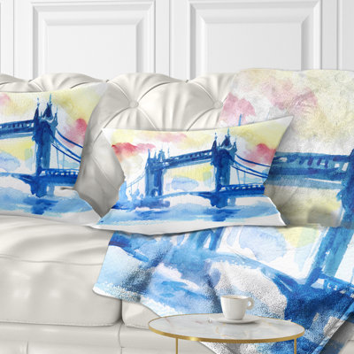 Coussin lombaire dessiné à la main cityscape london