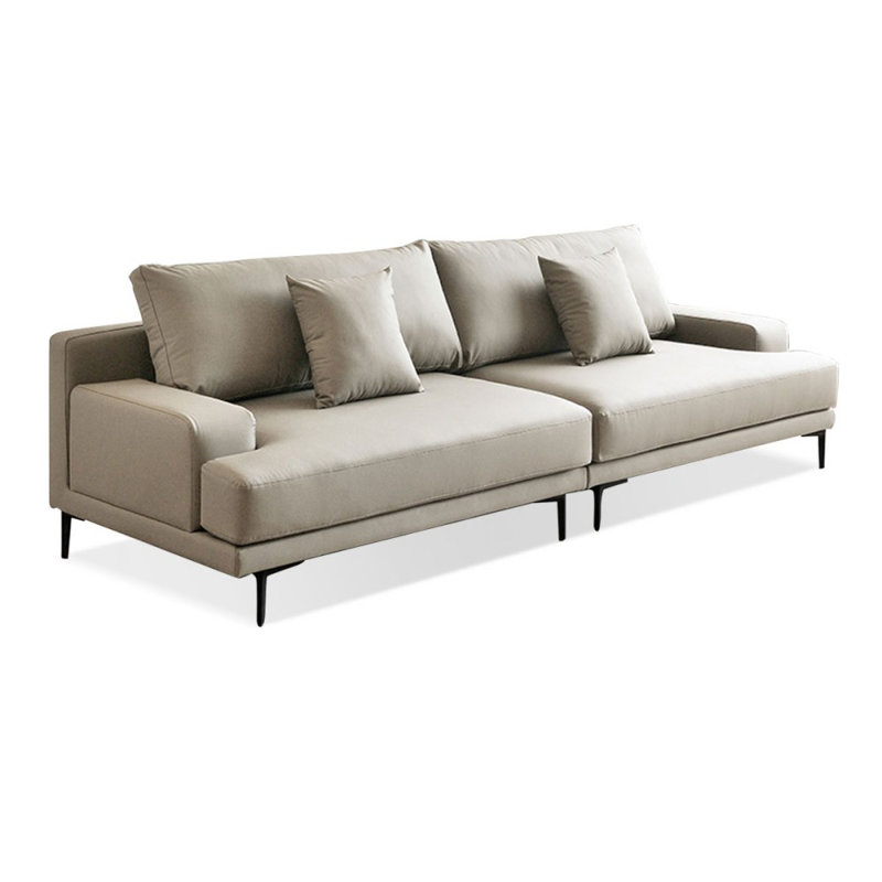 Canapé modulaire en similicuir, H 34,65 po x l 102,36 po x P 36,61 po, Beige