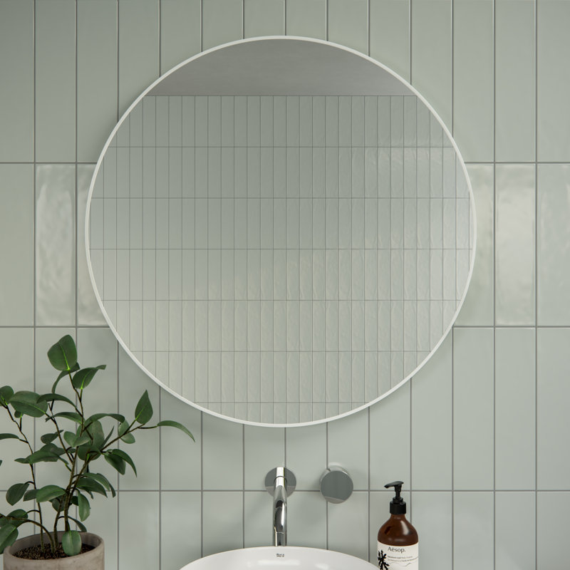 Miroir rond Leia, Blanc, 28 po x 28 po