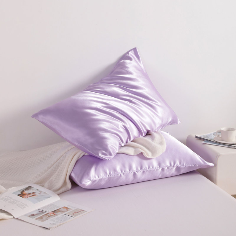 Taies d'oreiller en satin avec fermeture à enveloppe, Taies d'oreiller pour grand lit, Mauve clair
