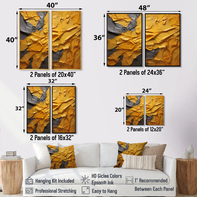Malmberg - art mural jaune, 40" H x 40" W, Black, Framed Print without Mat