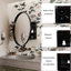 Armoire de rangement de 31,5 po avec miroir et tablettes réglables en métal noir mat