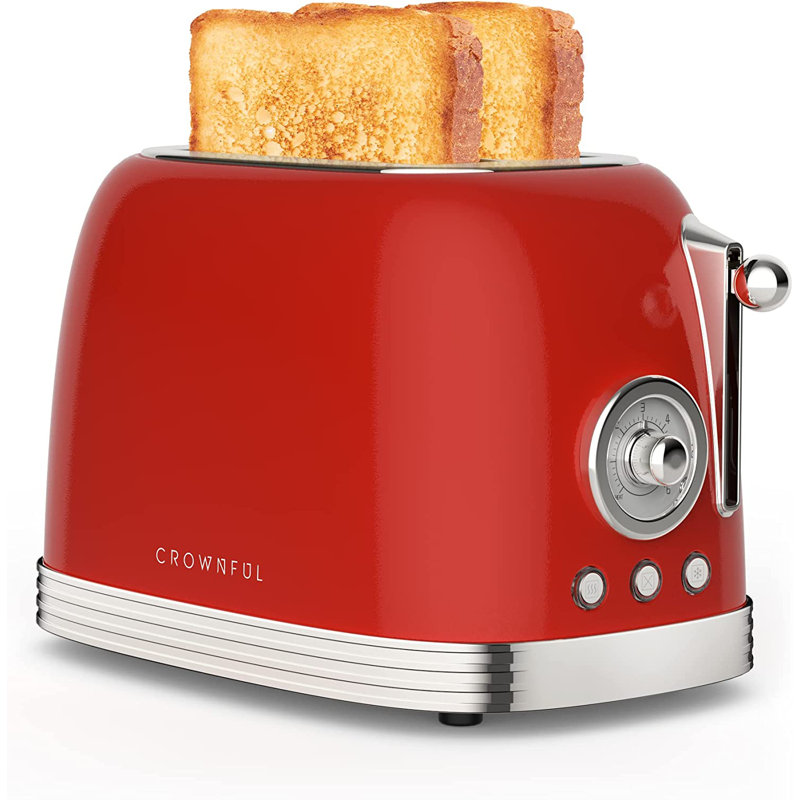 CROWNFUL Toaster Oven with Rotisserie, Red