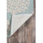 Tapis bleu bouclé fait main Cline-31335683