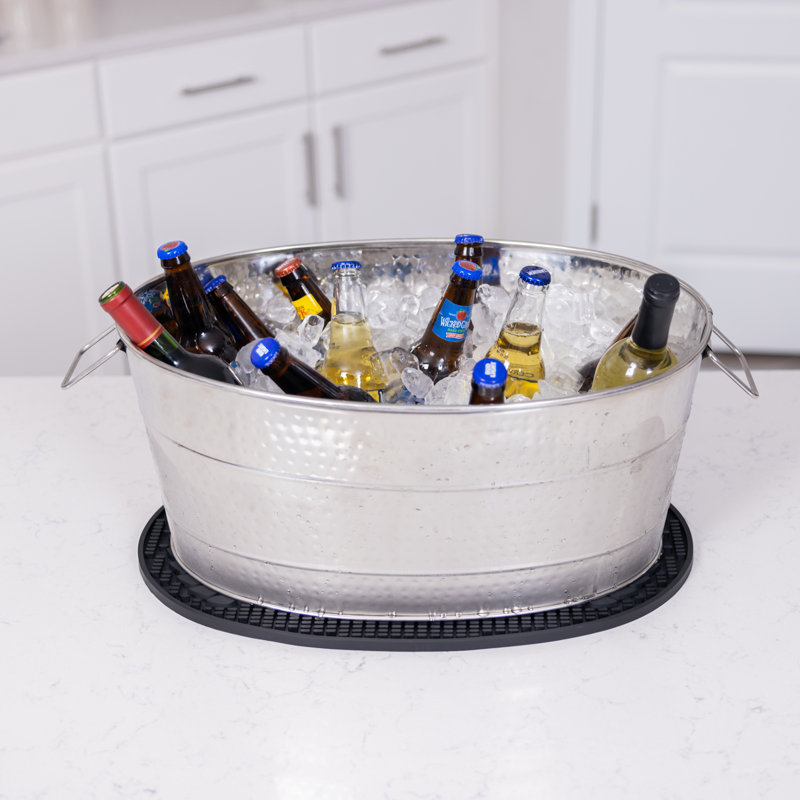 Chand Metal Beverage Tub, Silver