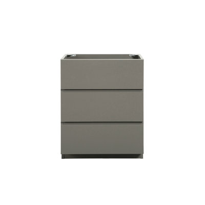 Armoire de rangement de salle de bain sans vasque - gris, 3 tiroirs, design épuré, espace maximal, lisse et silencieux, tiroir de sol gris ergonomique, élégant, rangement