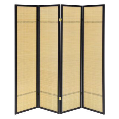 Paravent pliable à quatre panneaux avec pin, léger, polyvalent, esthétique texturée naturelle, hauteur de 71,41 pouces, écran pliable de 68,16 po pour un repositionnement facile, 16,81 lb, 0,75 de large, et plus
