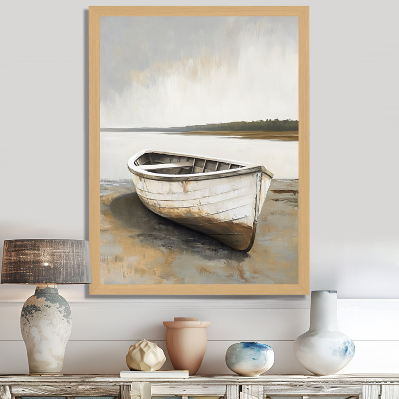 Art mural mural «Rivered Weathered Shore», H 40 po x l 30 po, Cadre naturel