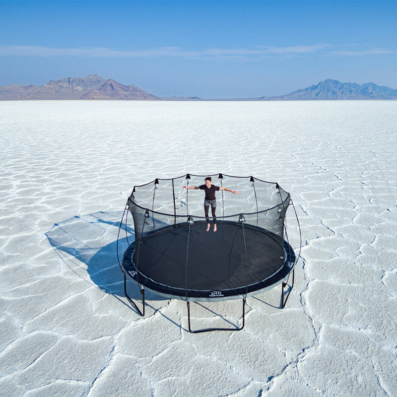 Trampoline extérieur Skywalker Trampolines Epic Series 14 pi avec double ressorts noir / gris
