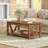 Eoghan Farmhouse Coffee Table with Storage Shelf, Rustic Wood Square Coffee Table with X-Frame Base for Living Room-501212208