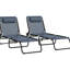 Fauteuil de bronzage Yard - 4 dossier réglable, pliable, maille grise, pliable, inclinable