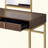Vanity Desk with Mirror and Open Metal Frame, Brown and Gold