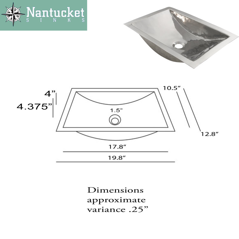 Brightwork 19.8'' L Bathroom Sink