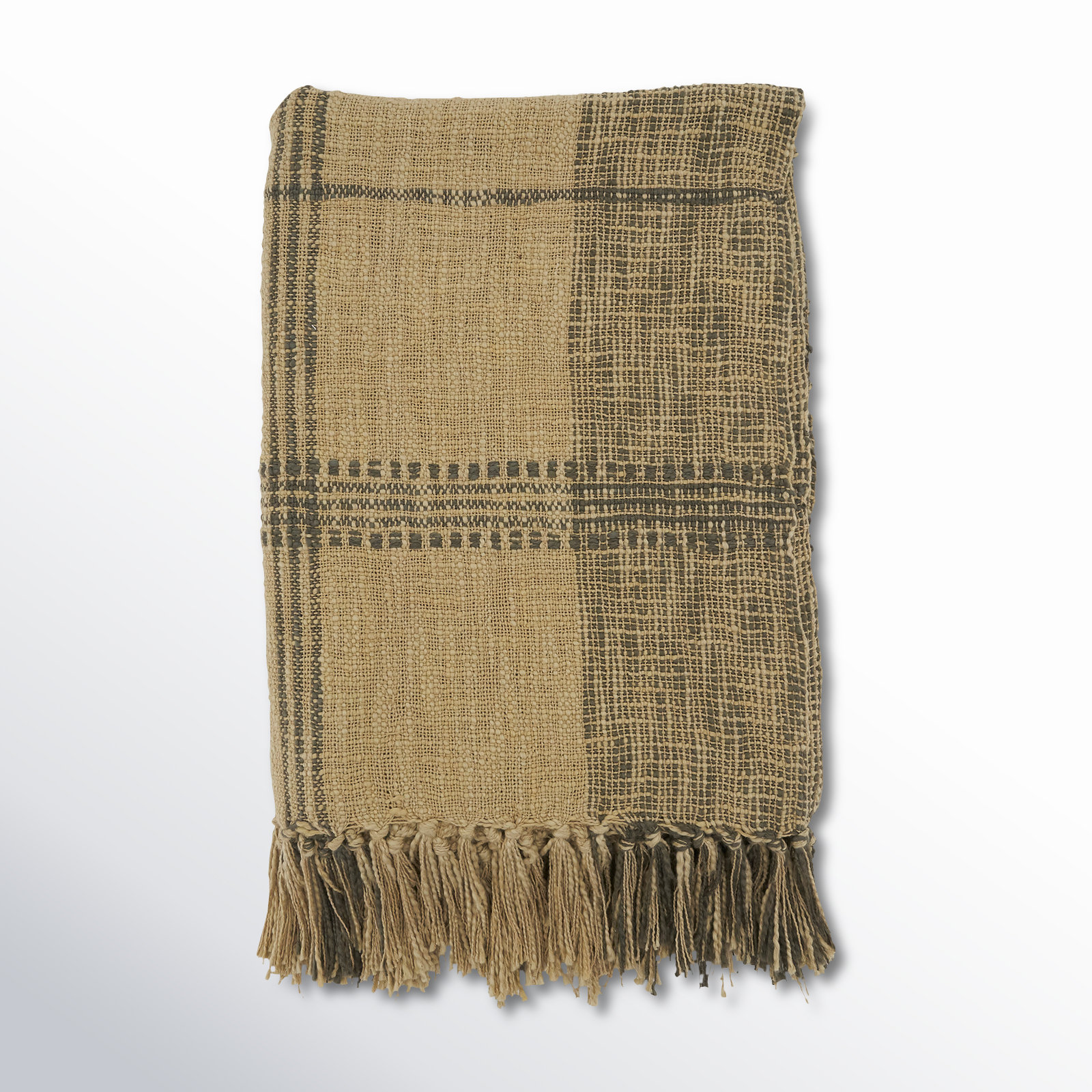 Chelse Cotton Hand Woven Throw Blanket, Natural