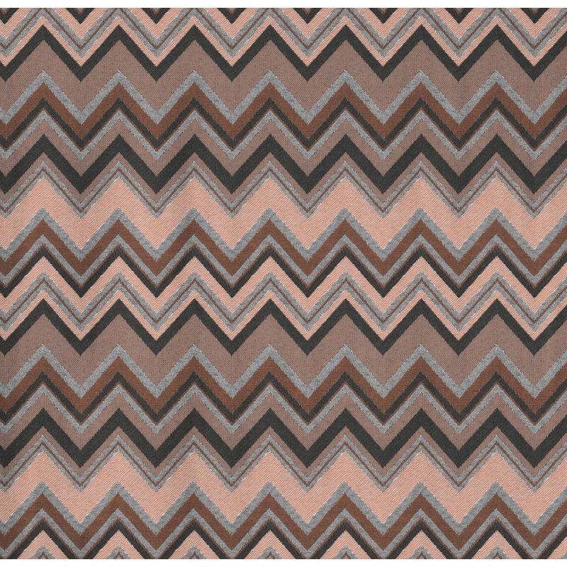 Kurtus Room Darkening Curtain Single Panel, 132cm Width x 175cm Drop, Brown/Black/Grey