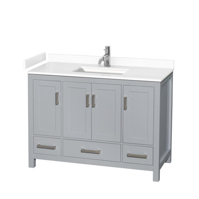 Meuble-lavabo simple autoportant avec plateau en marbre Sheffield